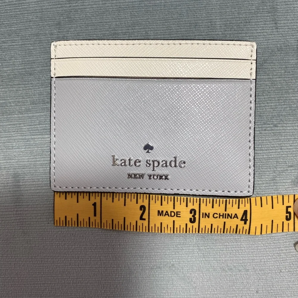 kate spade Two-Tone Gray and Cream Card Holder
